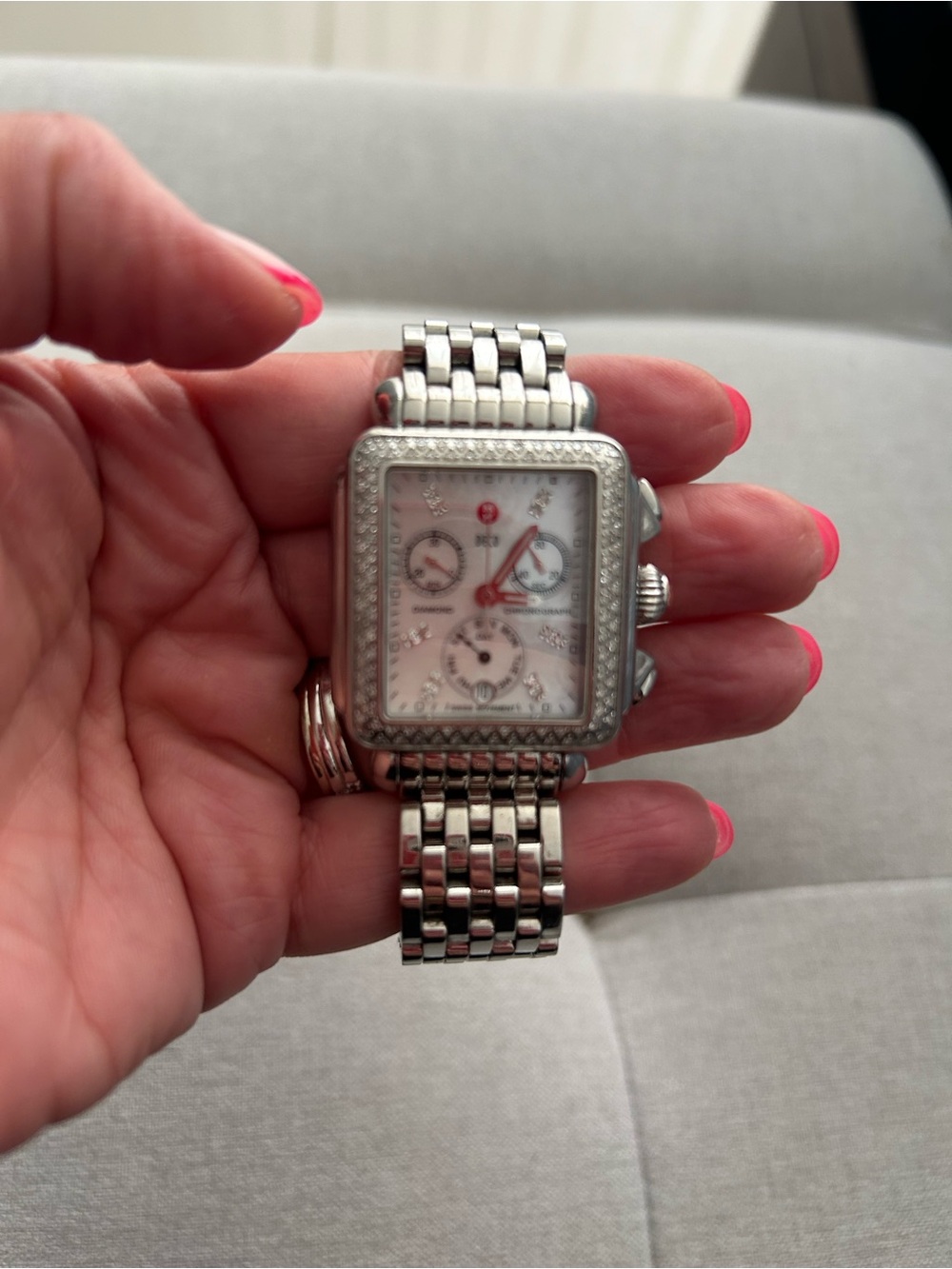 MICHELE Deco diamond chronograph watch